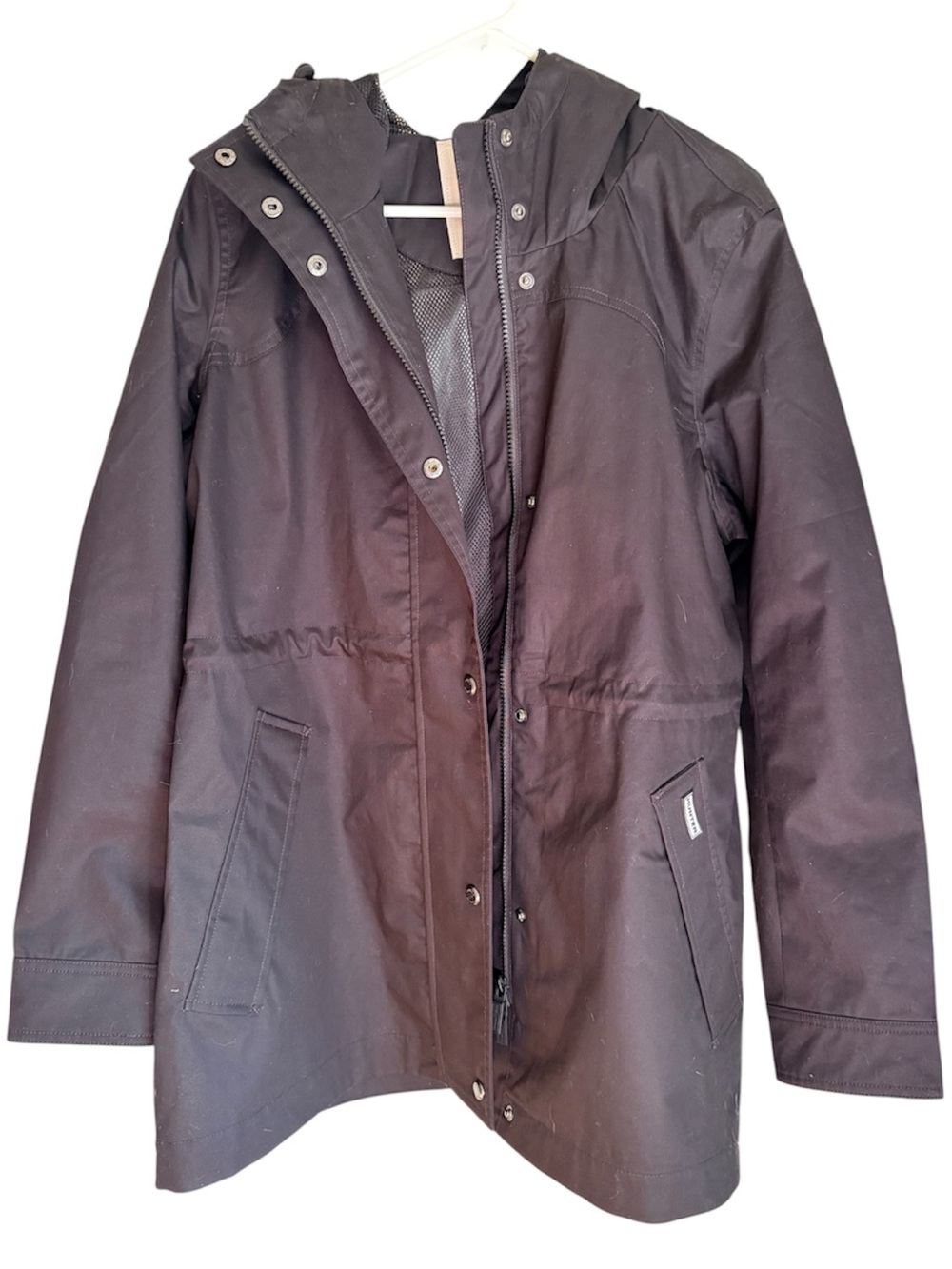 Hunter Women’s Water Resistant Cotton Smock Rain Jacket Black Size L NWOT